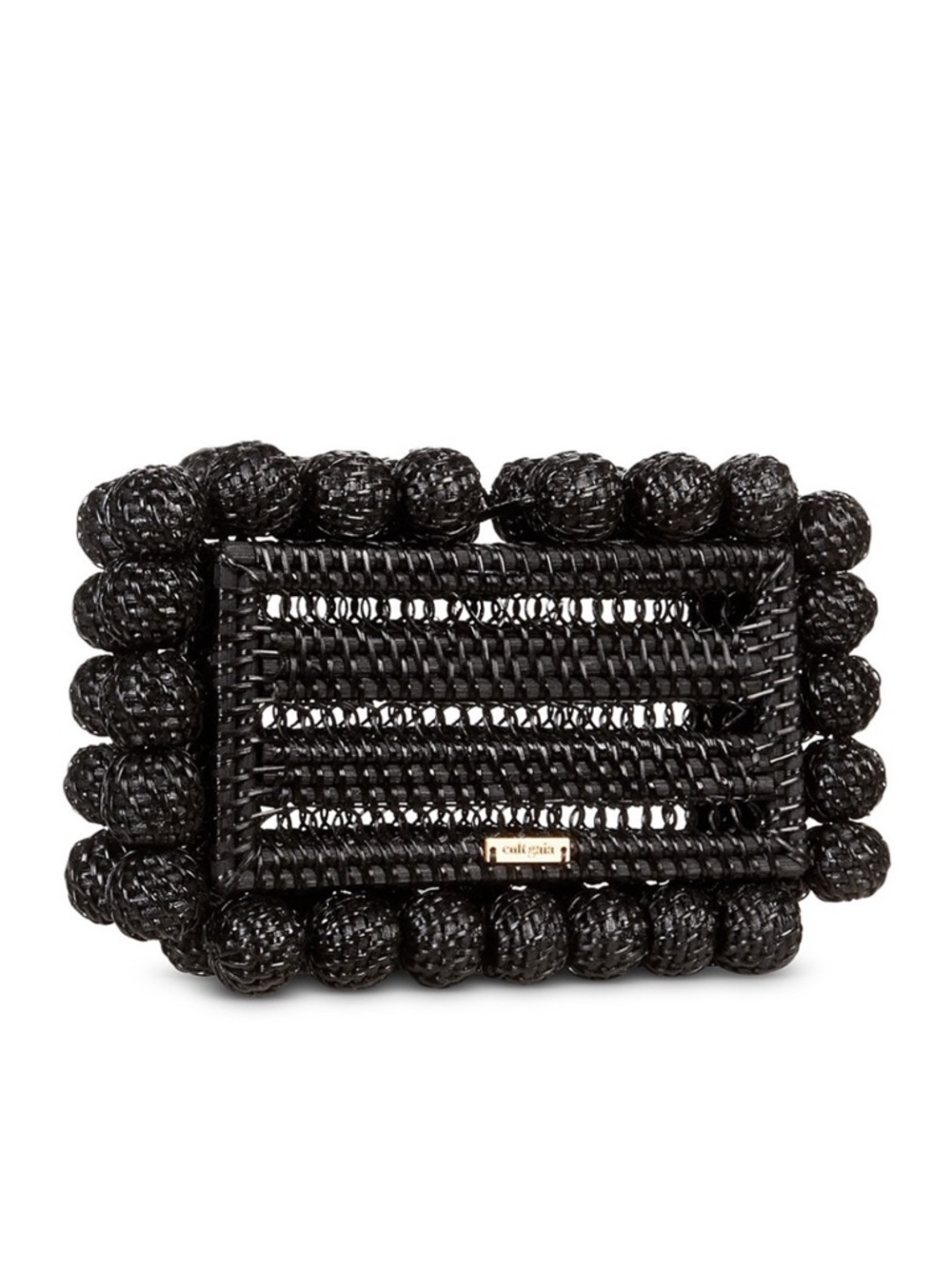 Cult Gaia Eos Black Rattan Clutch
